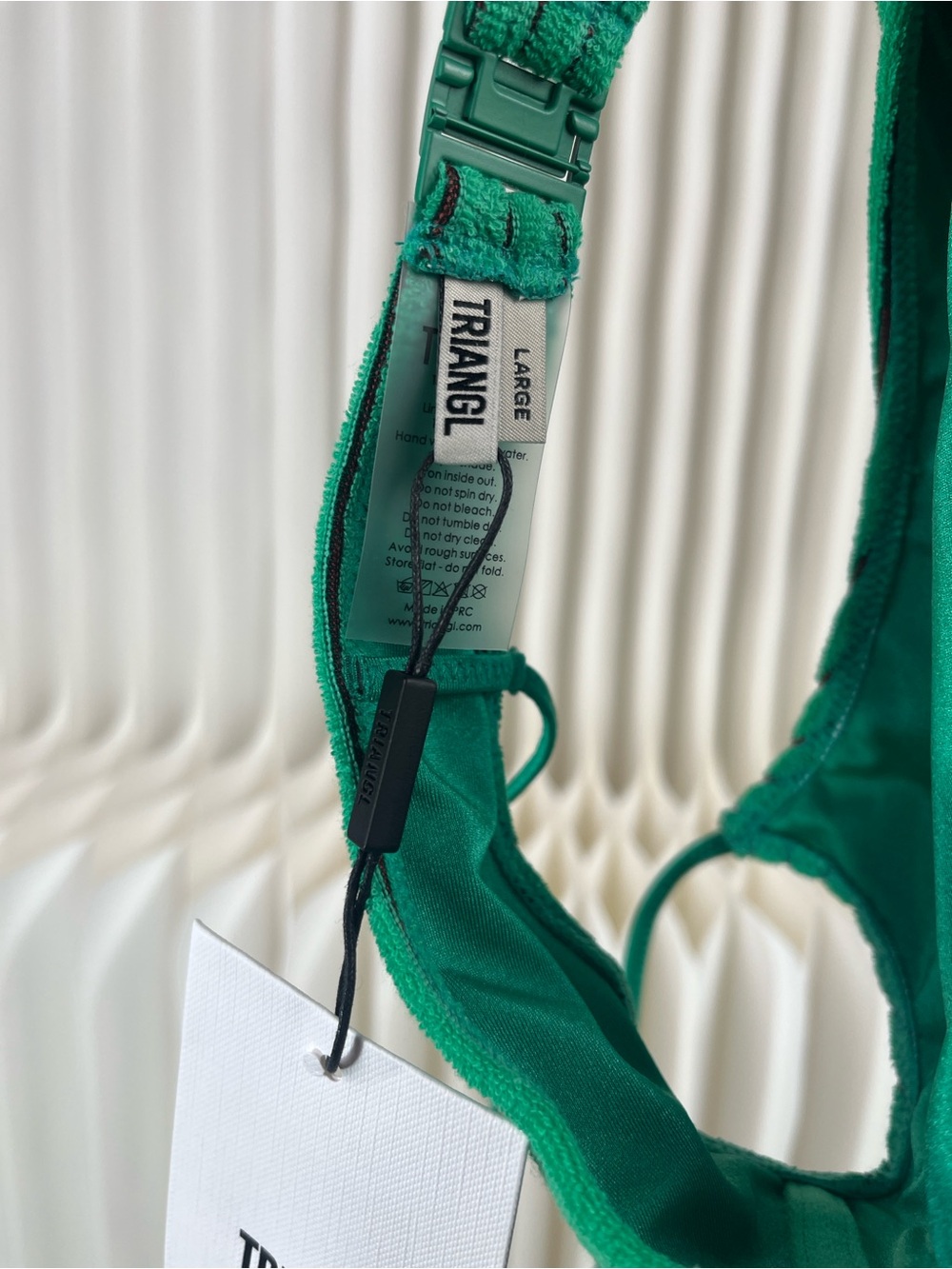 TRIANGL MICA - HUBE GREEN TERRY TOWELLING CROP BIKINI SET - Picture 10 of 16